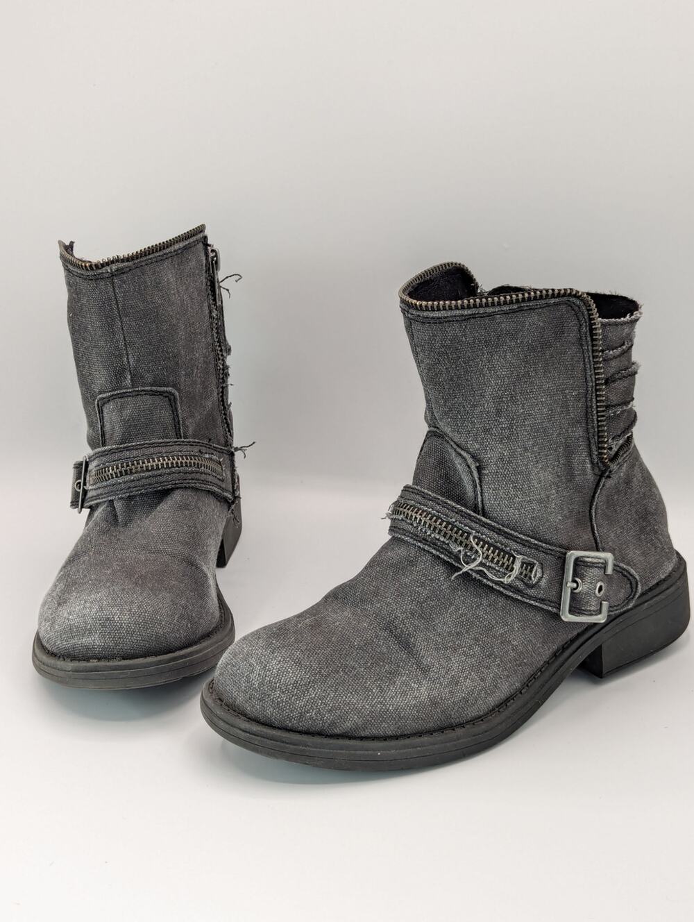 Yellow Box |  Crispina | Distressed Denim Ankle Boots | Size 6.5